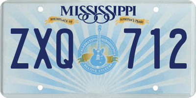 MS license plate ZXQ712