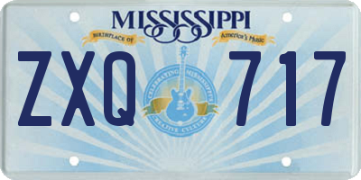 MS license plate ZXQ717