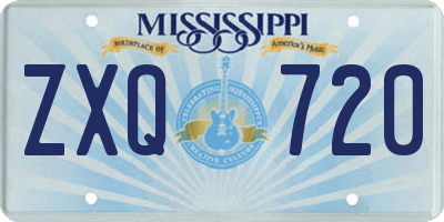 MS license plate ZXQ720