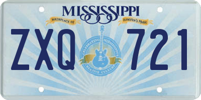 MS license plate ZXQ721