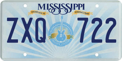 MS license plate ZXQ722