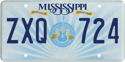 MS license plate ZXQ724