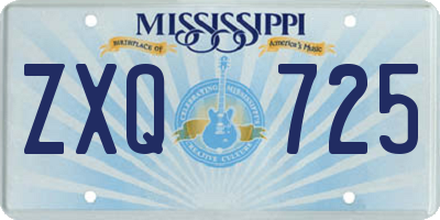 MS license plate ZXQ725