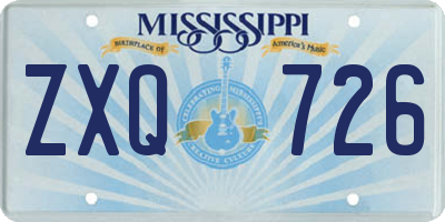 MS license plate ZXQ726