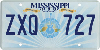 MS license plate ZXQ727