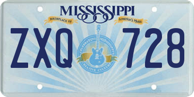 MS license plate ZXQ728