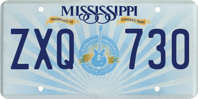 MS license plate ZXQ730