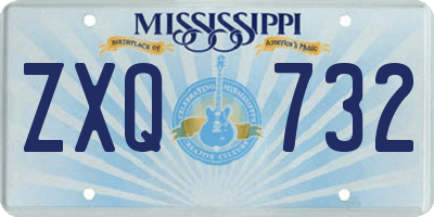 MS license plate ZXQ732