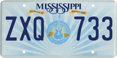 MS license plate ZXQ733