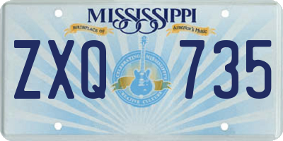 MS license plate ZXQ735