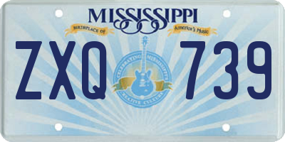 MS license plate ZXQ739