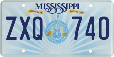 MS license plate ZXQ740