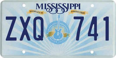 MS license plate ZXQ741