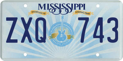 MS license plate ZXQ743