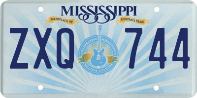 MS license plate ZXQ744