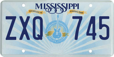 MS license plate ZXQ745