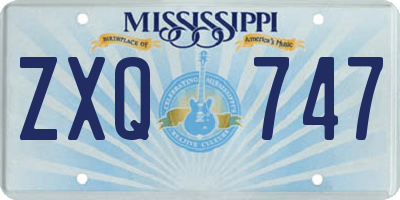 MS license plate ZXQ747