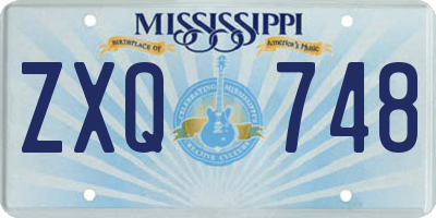 MS license plate ZXQ748