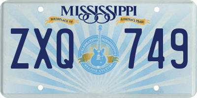 MS license plate ZXQ749