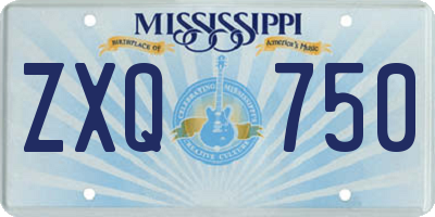 MS license plate ZXQ750