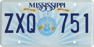 MS license plate ZXQ751