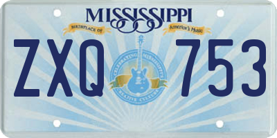 MS license plate ZXQ753