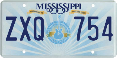 MS license plate ZXQ754