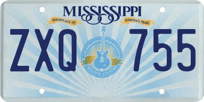 MS license plate ZXQ755