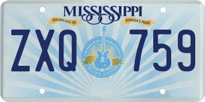 MS license plate ZXQ759