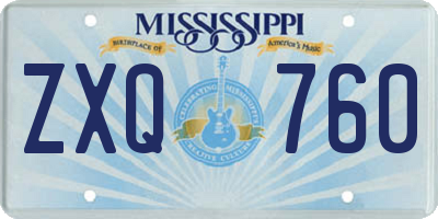 MS license plate ZXQ760