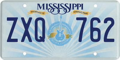 MS license plate ZXQ762