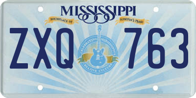 MS license plate ZXQ763