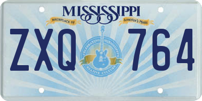 MS license plate ZXQ764