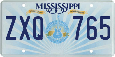 MS license plate ZXQ765