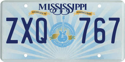 MS license plate ZXQ767