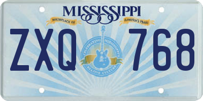 MS license plate ZXQ768