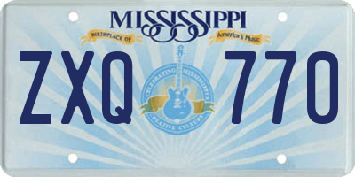 MS license plate ZXQ770