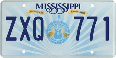 MS license plate ZXQ771