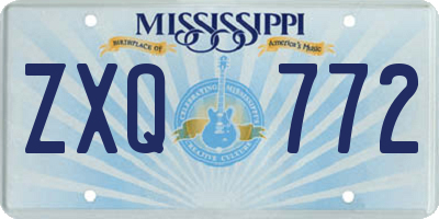 MS license plate ZXQ772