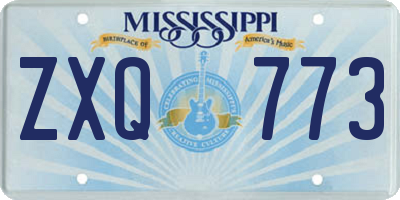 MS license plate ZXQ773