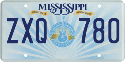 MS license plate ZXQ780