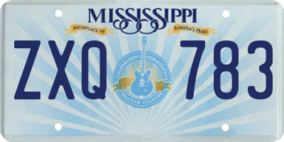 MS license plate ZXQ783