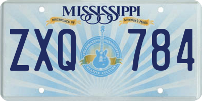 MS license plate ZXQ784