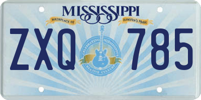 MS license plate ZXQ785