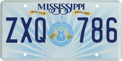 MS license plate ZXQ786