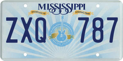 MS license plate ZXQ787