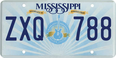 MS license plate ZXQ788