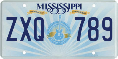 MS license plate ZXQ789