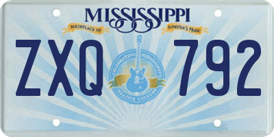 MS license plate ZXQ792