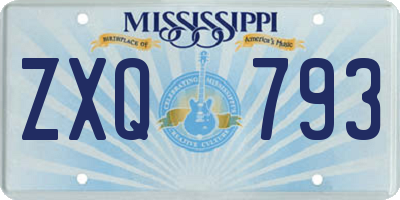 MS license plate ZXQ793